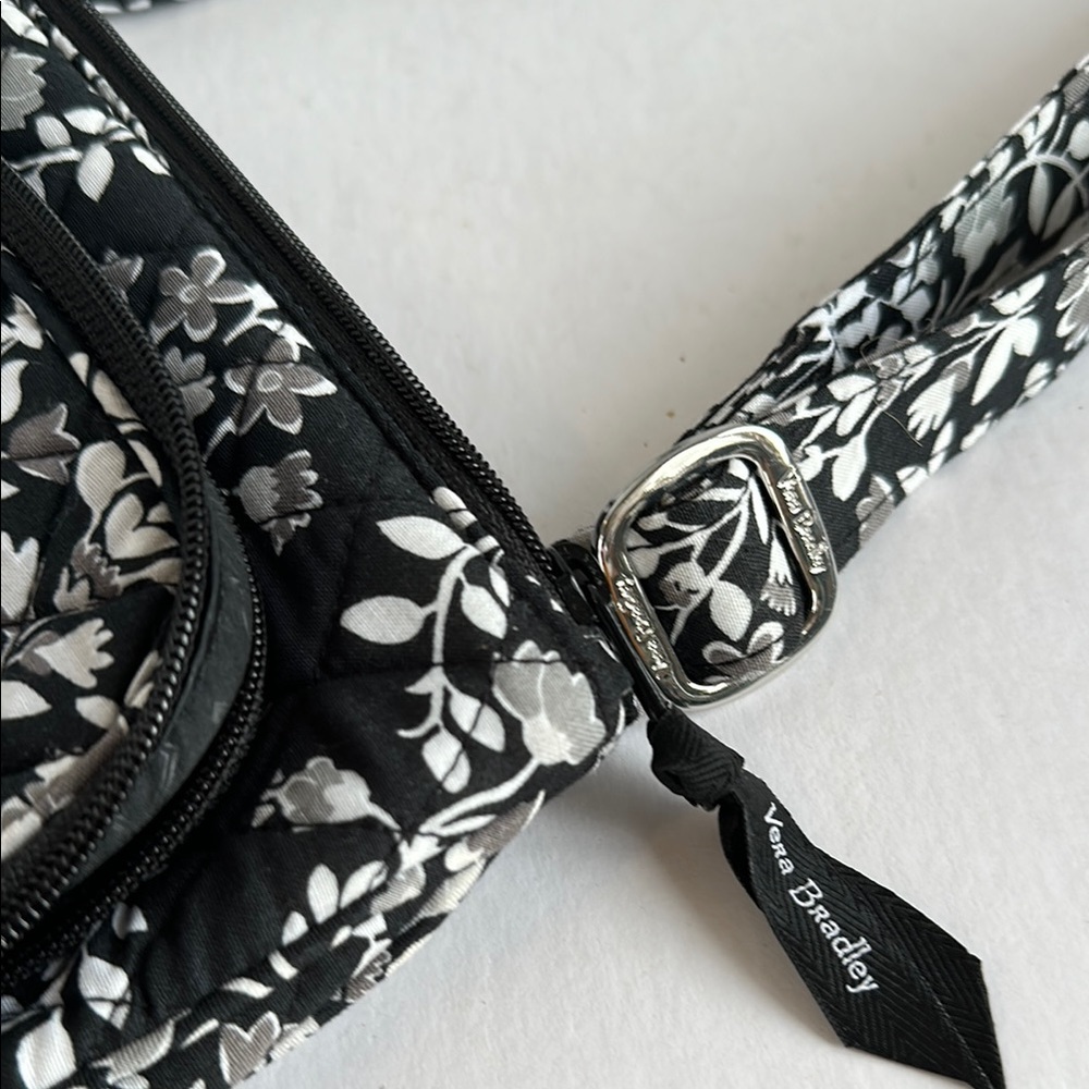 Vera Bradley Black and White Crossbody Bag with Floral Pattern - Picture 6 of 6